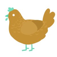 (unnamed), a gold chicken with a half-lace pattern