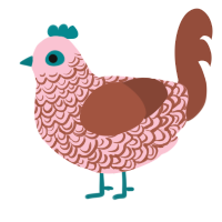skin condition, a rose and russet chicken with a double-lace pattern