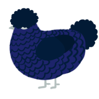 Shadow Freddy, a navy and tumblr chicken with a lace pattern