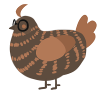 A bark and brown chicken with a bar pattern