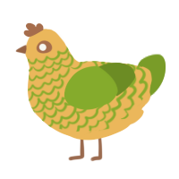 Apple Pie, a honey and chartreuse chicken with a lace pattern