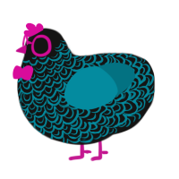 aneMONe, a black and sea chicken with a double-lace pattern