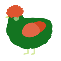 A leaf and vermilion chicken