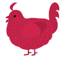 Red Velvet, a crimson chicken with a lace pattern