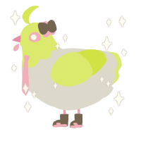 A mist and lime chicken with a head pattern
