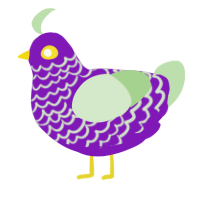 (unnamed), a violet and gluppy chicken with a lace pattern