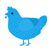 Skye, a sky chicken with a lace pattern