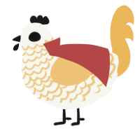 Clark, a white and honey chicken with a lace pattern