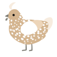 A beige and cream chicken with a speckle pattern