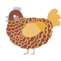 A russet and honey chicken with a lace pattern