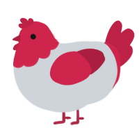 (unnamed), a mist and crimson chicken with a head pattern