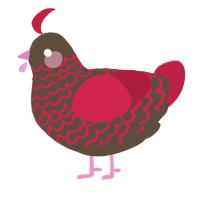 dustclay, a bark and crimson chicken with a lace pattern