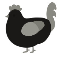 meemo, a sable and ash chicken