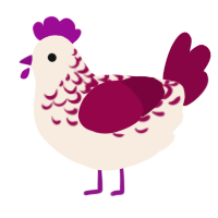 Red Velvet, a cream and maroon chicken with a half-lace pattern