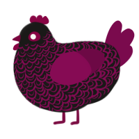 Draculas bride, a sable and wine chicken with a double-lace pattern