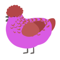 (unnamed), a orchid and red chicken with a half-lace pattern