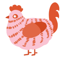 紅姑娘, a rose and vermilion chicken with a bar pattern