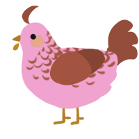 (unnamed), a pink and russet chicken with a half-lace pattern