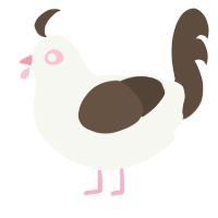 (unnamed), a white and bark chicken