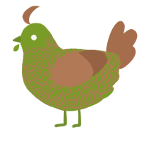 A chartreuse and brown chicken with a double-lace pattern