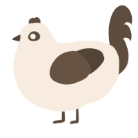 Koopy Koobert, a cream and bark chicken