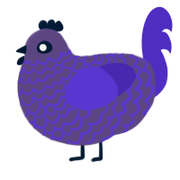 Opt, a overcast and indigo chicken with a lace pattern