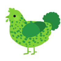 (unnamed), a grass and viridian chicken with a speckle pattern