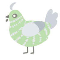 A gluppy and mist chicken with a bar pattern