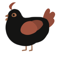 (unnamed), a black and russet chicken