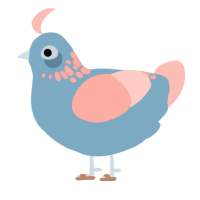 Aaron, a brown and sea chicken with a neck-speckle pattern