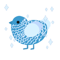 Ice Dagger Sr, a cerulean and mist chicken with a lace pattern