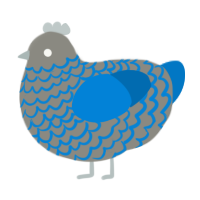 Rainstorm, a ash and sapphire chicken with a lace pattern