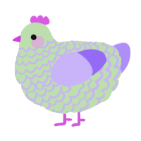 Tonic Stream, a gluppy and lilac chicken with a lace pattern