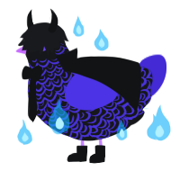 A sable and indigo chicken with a double-lace pattern
