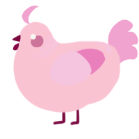 Lovingly Bald, a rose and pink chicken with a neck-band pattern