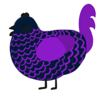 Ender Dragon Egg, a tumblr and violet chicken with a lace pattern