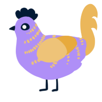 A lilac and honey chicken with a half-bar pattern