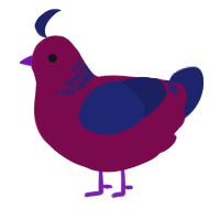 A wine and navy chicken with a neck-band pattern