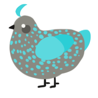 Diamond Ore, a ash and aqua chicken with a speckle pattern