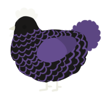 A sable and overcast chicken with a lace pattern