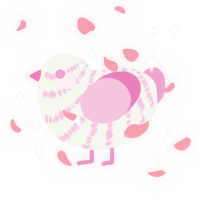 Cherry Blossom, a white and pink chicken with a bar pattern