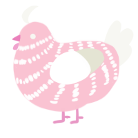 (unnamed), a rose and white chicken with a bar pattern
