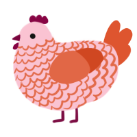 (unnamed), a rose and vermilion chicken with a lace pattern