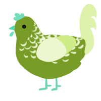 Matcha ball, a chartreuse and apple chicken with a half-lace pattern