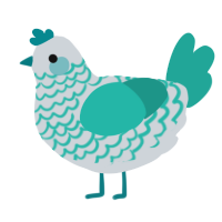 Ocean Breeze, a mist and turquoise chicken with a lace pattern