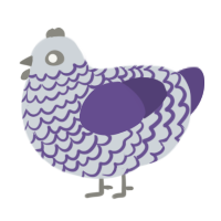 A mist and overcast chicken with a lace pattern