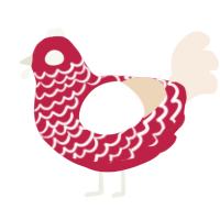 (unnamed), a crimson and cream chicken with a lace pattern