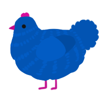 (unnamed), a ultramarine chicken with a bar pattern