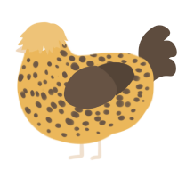 Choccy Chip Cookie, a honey and bark chicken with a speckle pattern