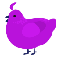 MOD FLAIRE, a amethyst chicken with a neck-speckle pattern